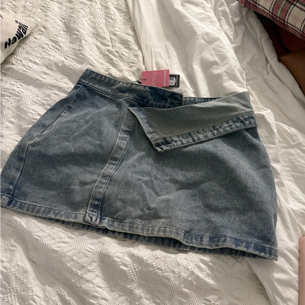 PrettyLittleThing Blue Denim Mini Skirt